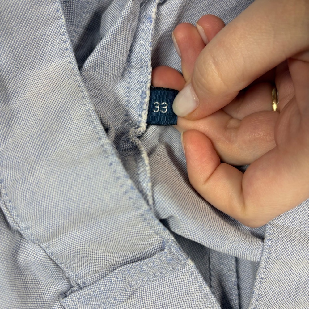 Polo Ralph Lauren Shorts Mens 33 Blue Oxford Cotton Pleated Chino Preppy - Picture 3 of 10